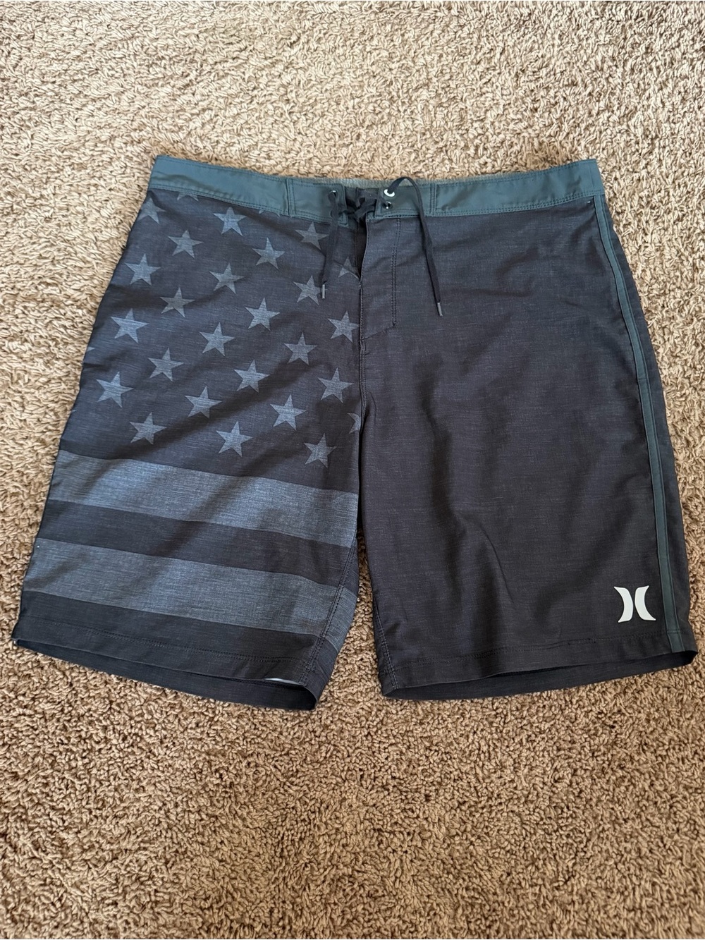 Hurley Black/Charcoal Star Stripe Board Shorts